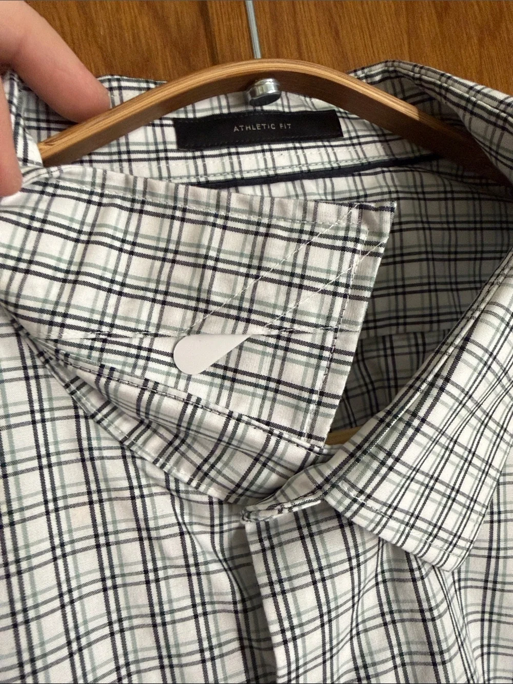 Banana Republic Men's Wrinkle-Resistant Dress Shirt - Green Check (Athletic Fit)